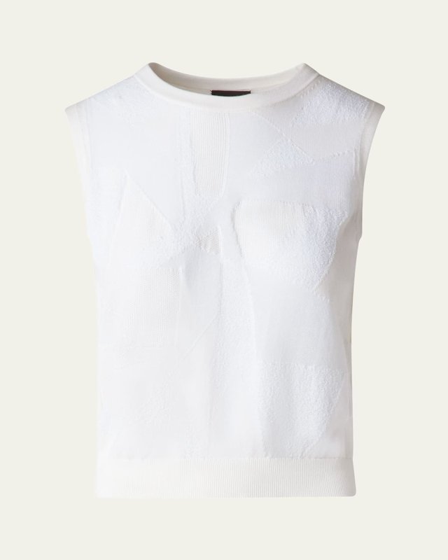 Cotton-Blend Jacquard Trapeze Rayonnant Knit Top